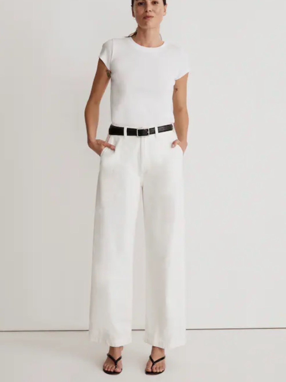 Madewell Harlow Wide-Leg White Pants